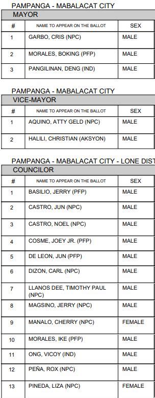 mabalacat city mayor|LIST: Mabalacat City, Pampanga Candidates for Mayor, Vice .